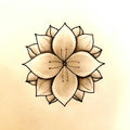Elegant Lotus Flower | Minimalist Black & White Botanical Drawing